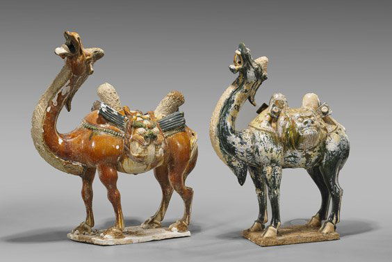 Two Chinese Sancai Bactrian Camels (1 of 1)
