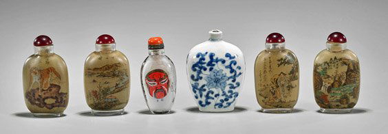 Group of Six Snuff Bottles (1 of 2)