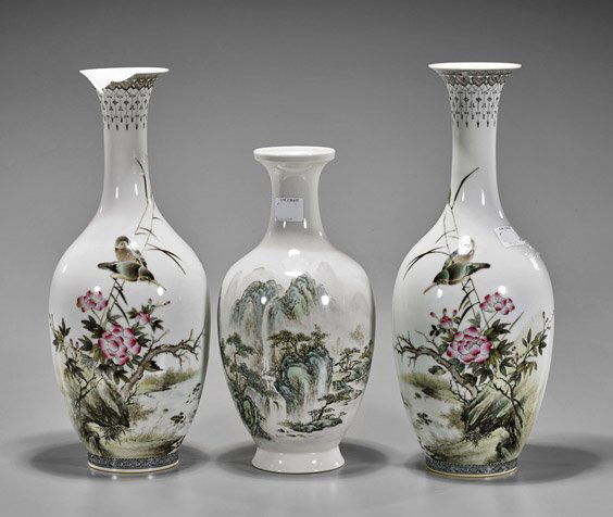 Three Famille Rose Porcelain Vases (1 of 3)