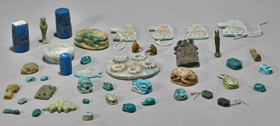 Large Collection of Egyptian Amulets (1 of 1)