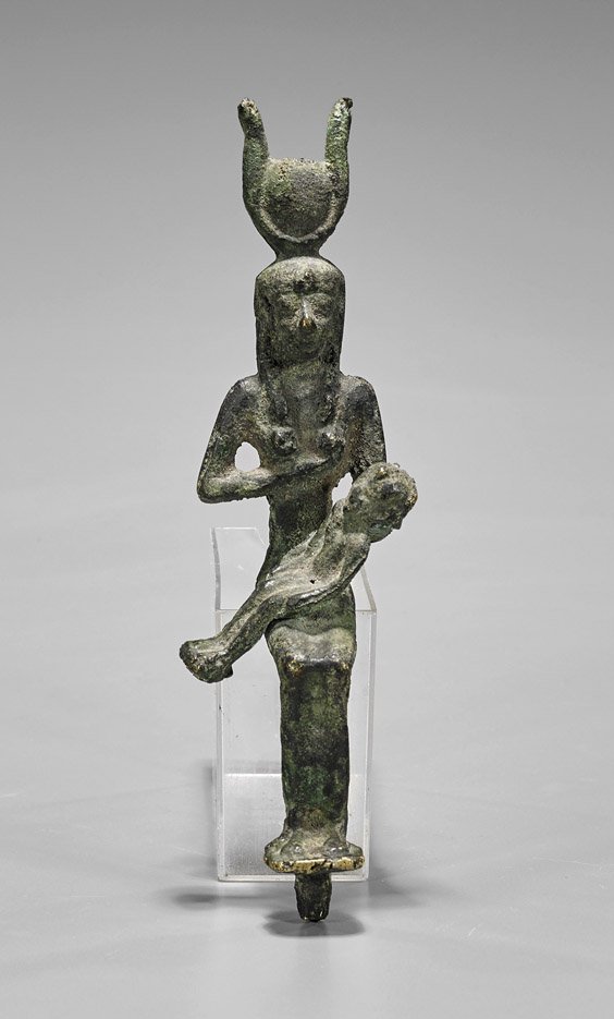 Ancient-Style Bronze Isis & Horus (1 of 1)