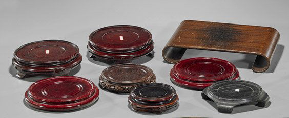 Eight Chinese Carved Wood Stands (1 of 1)