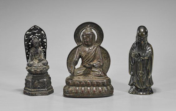 Three Antique Chinese Bronze Deities (1 of 1)