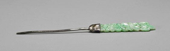 Antique Chinese Jadeite Hair Ornament (1 of 1)