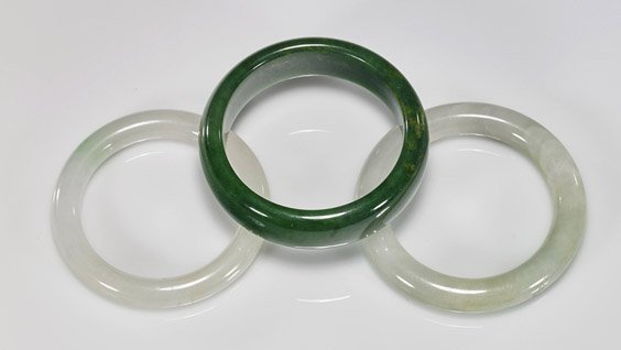 Three Carved Jadeite/Jade Bangles (1 of 1)