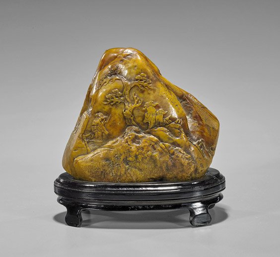 Chinese Carved Soapstone "Mountain" Seal (1 of 2)