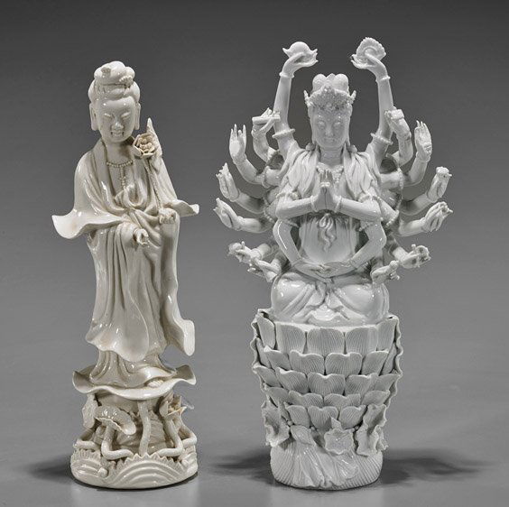 Two Chinese Blanc de Chine Guanyins (1 of 1)