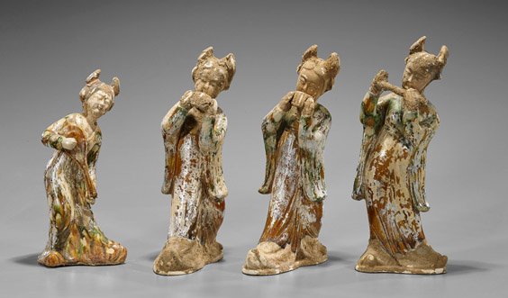 Four Tang-Style Sancai Pottery Musicians (1 of 1)