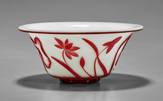 Antique Chinese Beijing Overlay Bowl (1 of 1)