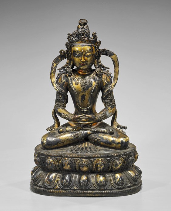 Large Chinese Parcel Gilt Bronze Figure (1 of 2)