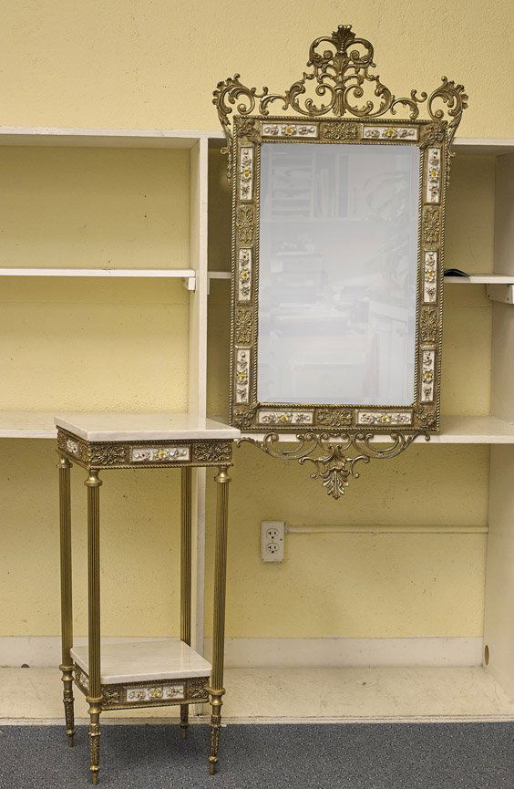 European-Style Ormolu Mirror & Table (1 of 1)