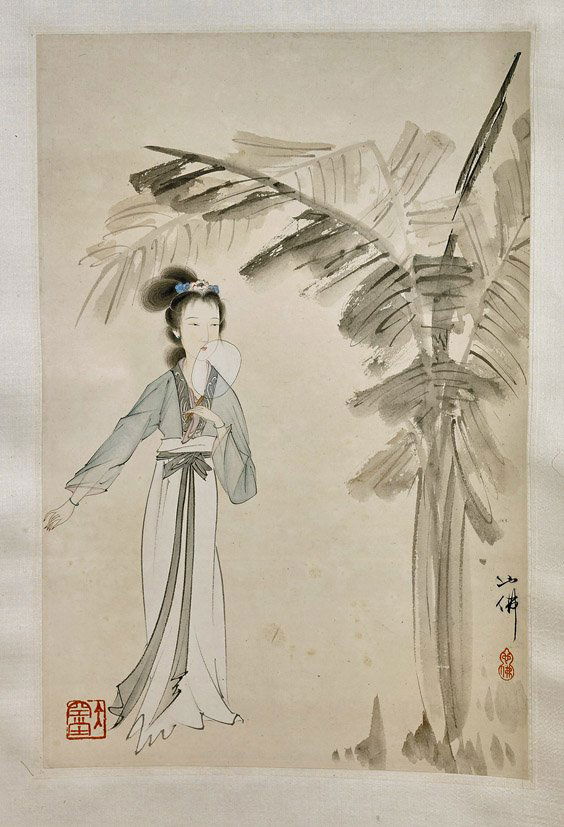 Two Chinese Paper Scrolls: Figures (1 of 4)