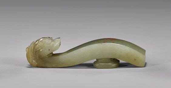 ANTIQUE CELADON JADE BUCKLE (1 of 2)