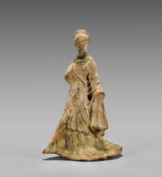 ANCIENT GREEK TERRACOTTA FEMALE FIGURE (1 of 2)