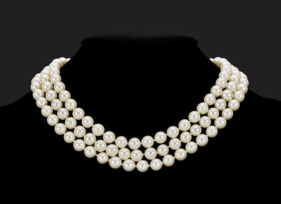 TRIPLE-STRAND PEARL CHOKER NECKLACE (1 of 2)