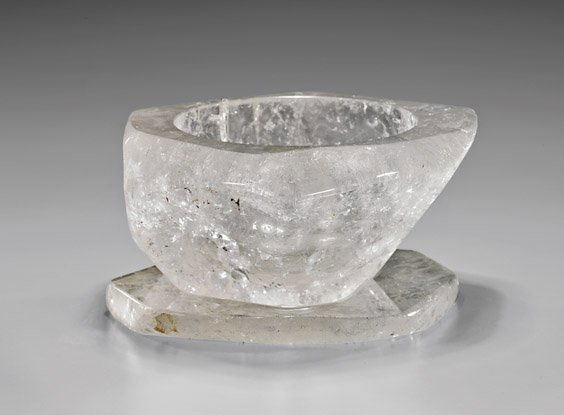 FINE ROCK CRYSTAL BOWL & BASE (1 of 1)