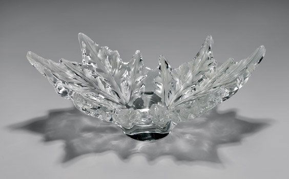 LALIQUE CRYSTAL LEAF BOWL (1 of 3)