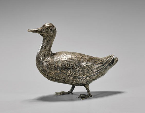 ANTIQUE GERMAN SILVER DUCK VESSEL (1 of 3)
