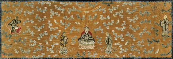 LARGE ANTIQUE EMBROIDERED SILK PANEL (1 of 1)