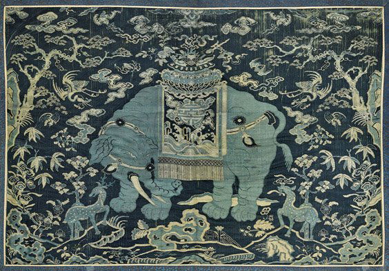 ANTIQUE CHINESE EMBROIDERY PANEL (1 of 1)