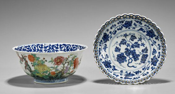 Two Small Porcelains: Bowl & Dish (1 of 3)