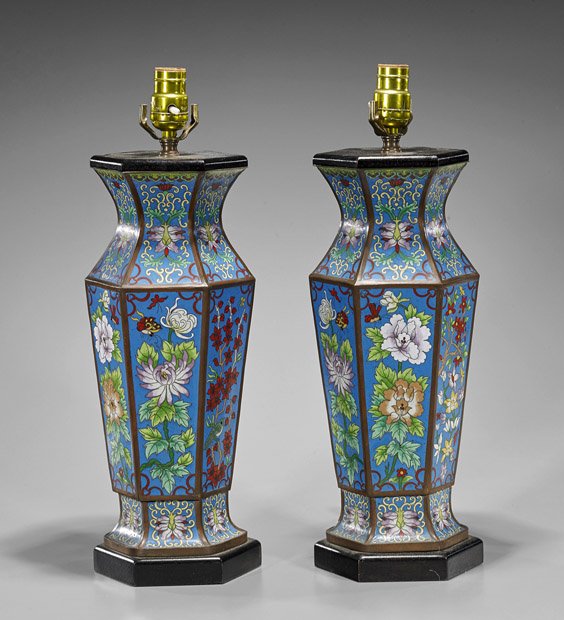 Pair Old Chinese Cloisonné Vases (1 of 1)