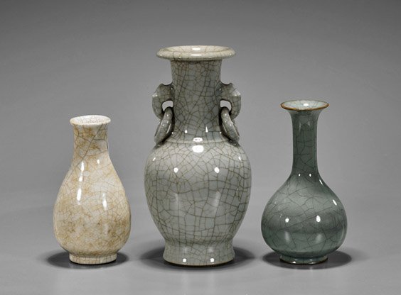 Three Chinese Crackle Glazed Vases (1 of 1)