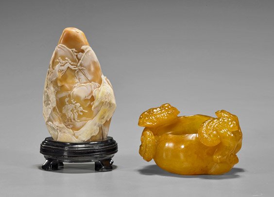 Two Chinese Soapstone Carvings (1 of 1)