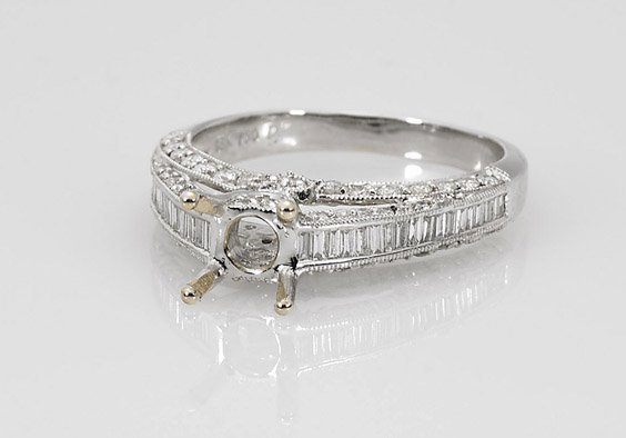 14K White Gold & Diamond Semi-Mount Ring (1 of 1)