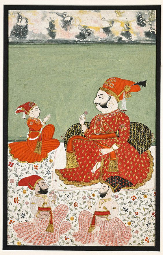 Two Antique Indian Illuminated Folios (1 of 2)