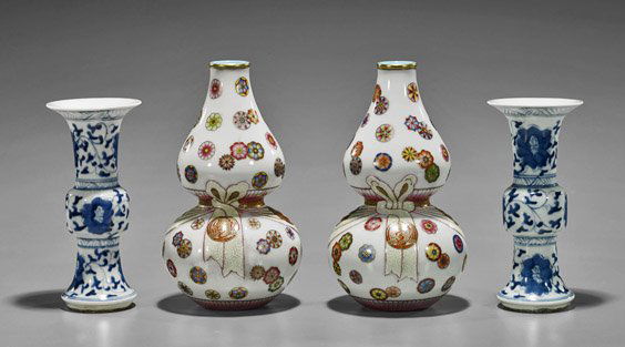 Two Pairs Chinese Porcelain Vases (1 of 2)