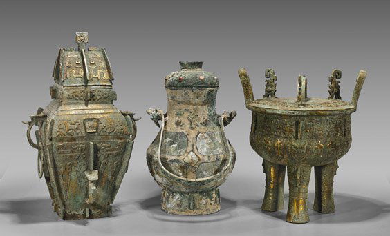 Three Large Bronze Covered Vessels (1 of 1)