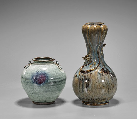 Two Chinese Flambé Glazed Vases (1 of 1)