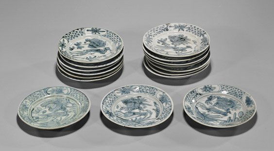 Sixteen Ming Dynasty Swatow Plates (1 of 1)