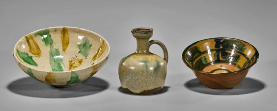 Three Antique Chinese Sancai Glazed Ceramics (1 of 1)