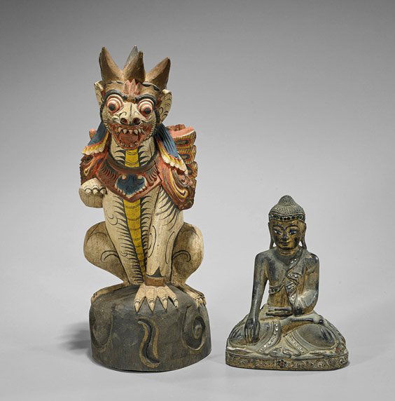 Two Old & Antique Thai Wood Carvings (1 of 1)