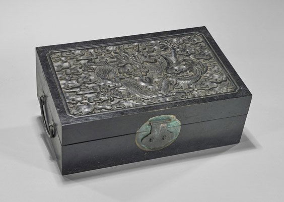 Chinese Carved Zitan Box (1 of 1)