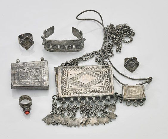 Seven Antique Omani Silver Jewelry (1 of 1)