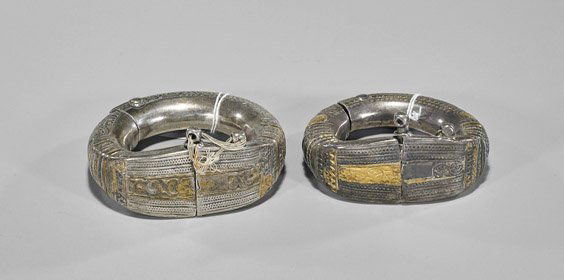 Pair Antique Omani Silver Anklets (1 of 1)