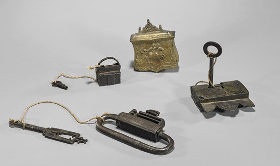 Four Persian/Middle Eastern Brass Locks (1 of 1)