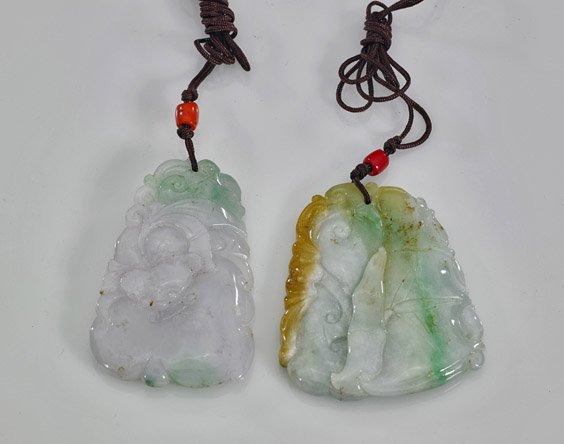 Three Carved Jadeite Pendants (1 of 2)