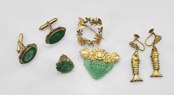 Seven Jewelry Items: Pins, Cufflinks, Earrings (1 of 1)