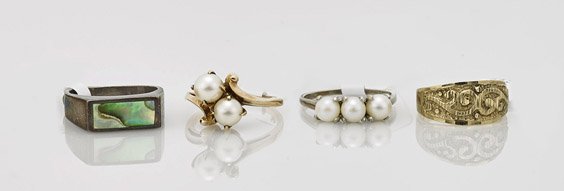 Four Various Silver & Gold Rings (1 of 1)