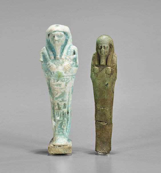 Two Egyptian Blue Faience Shabtis (1 of 1)