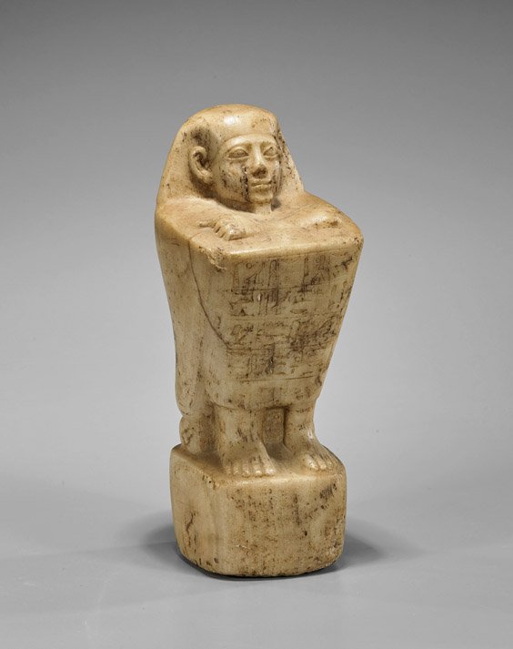 Grand Tour Egyptian Alabaster Block Statue (1 of 1)