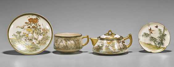 Four Antique Japanese Satsuma Items (1 of 2)