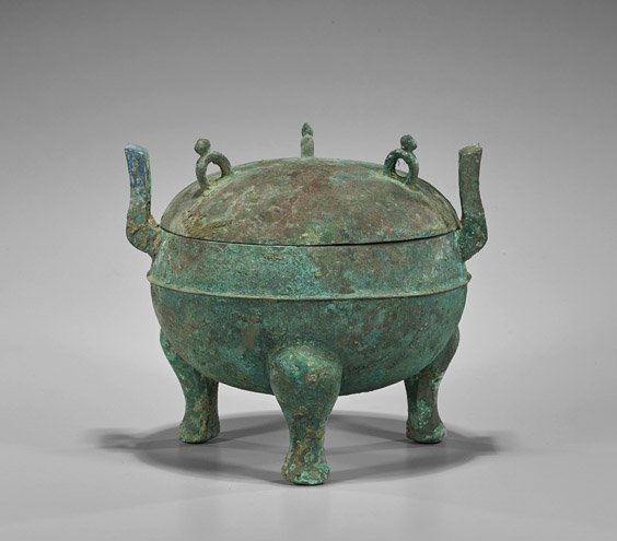 Han-Style Bronze Covered Ding Vessel (1 of 1)