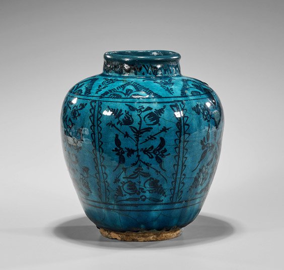 Antique Persian Turquoise Overglaze Vase (1 of 1)