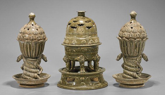 Three Chinese Pottery Censers (1 of 1)