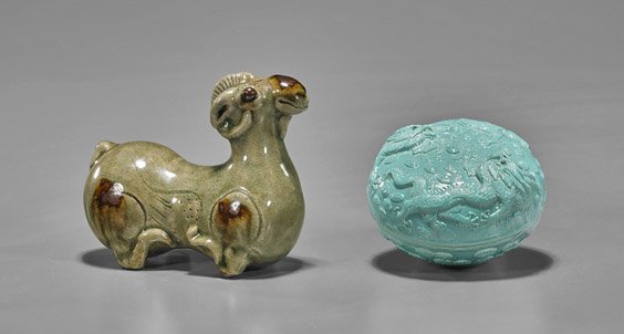 Two Chinese Items: Ram & Ink Box (1 of 2)